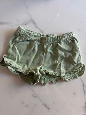 Cat & Jack Girls' Light Green Ruffle Hem Shorts 4T